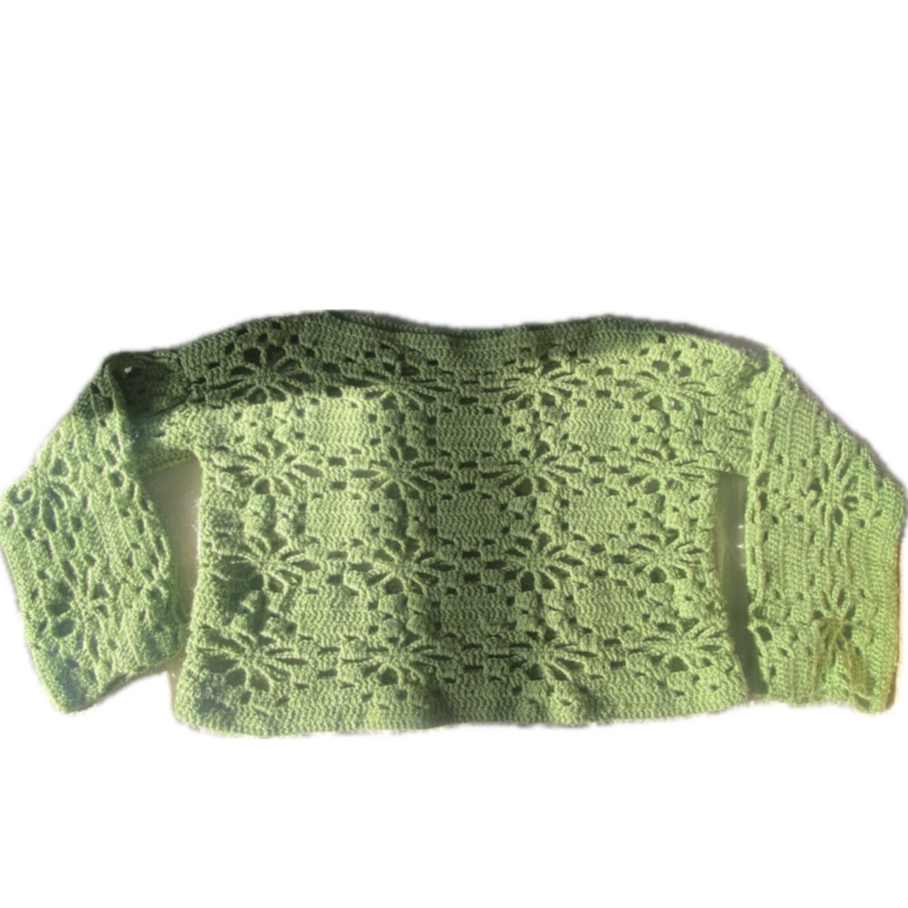 🌿 Handmade Crochet Floral Sweater – One of a Kind